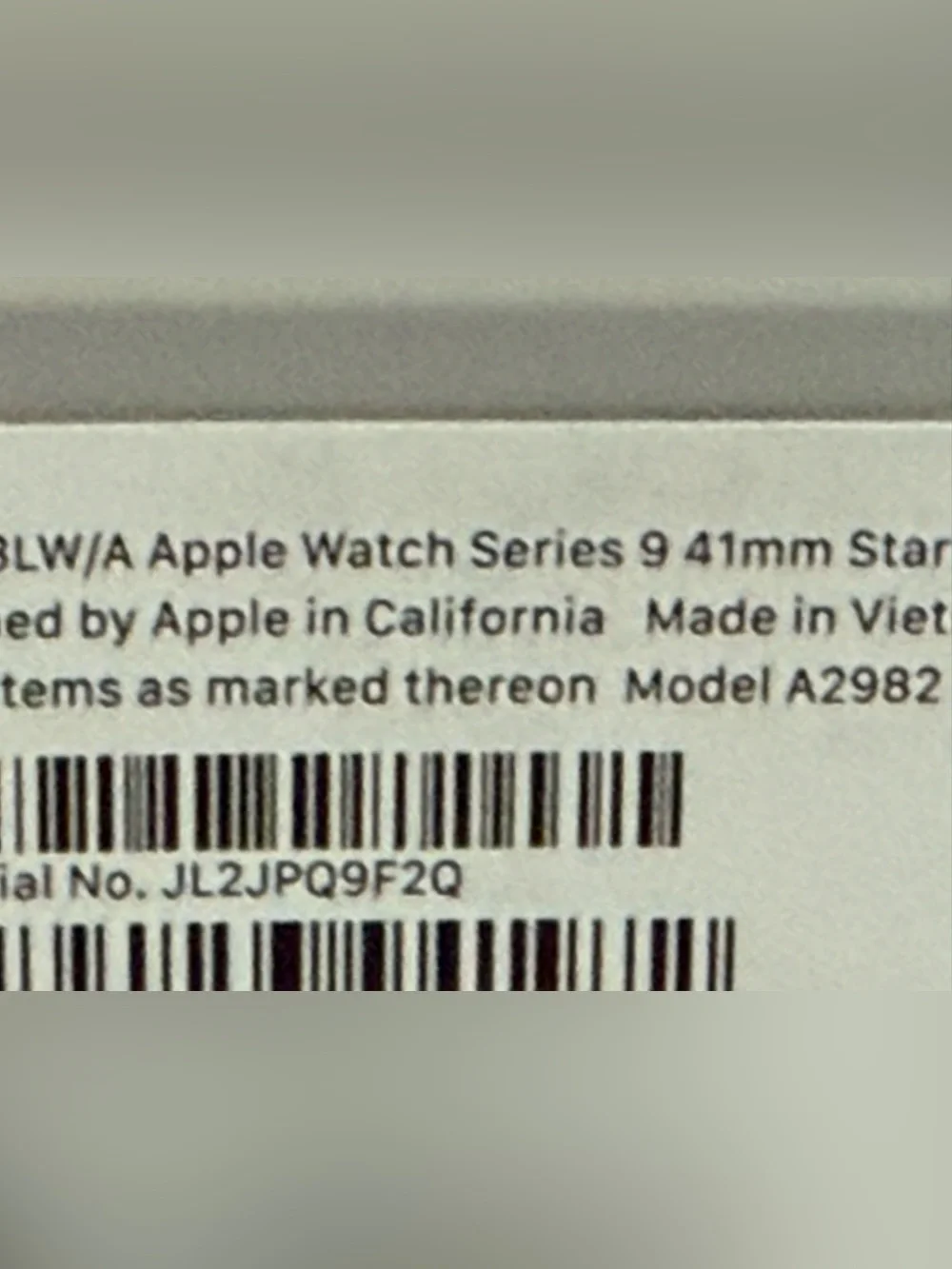 Apple Silver Smartwatch with Light Green Sport Band- Series 9
